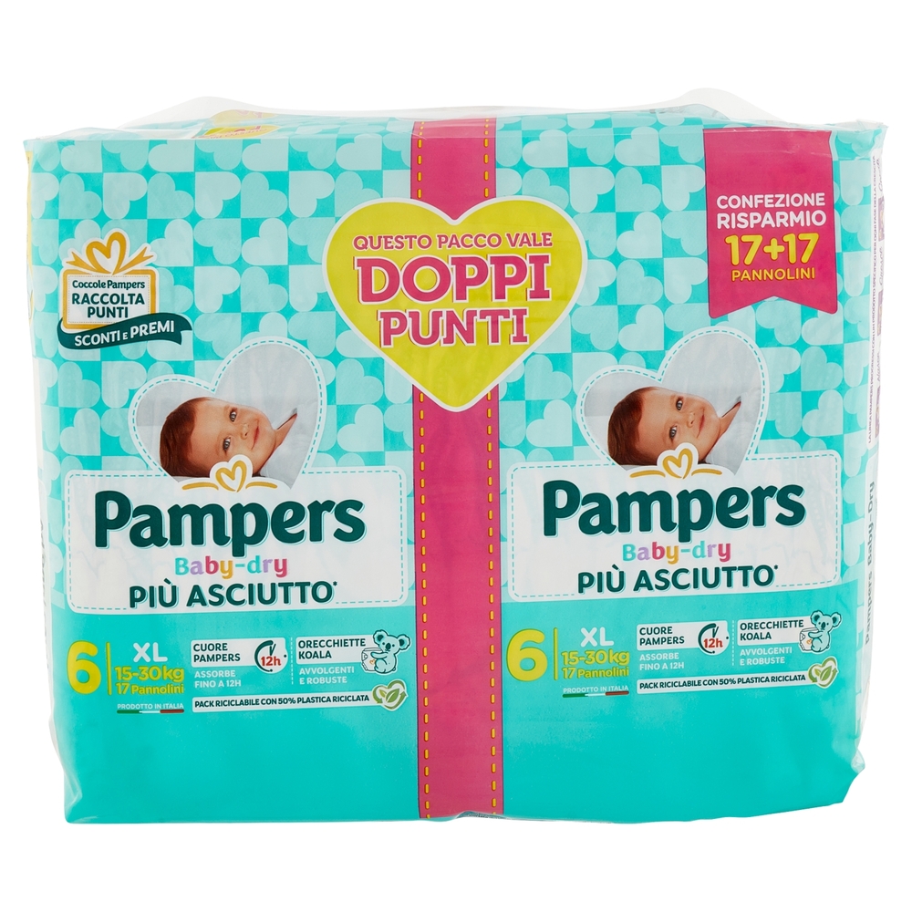 Pampers Baby-dry 6 XL 17+17 pz